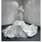 Off Shoulder Wedding Dresses Crystal White Ivory Satin Bridal Gowns Strapless Black Girl Women Dress