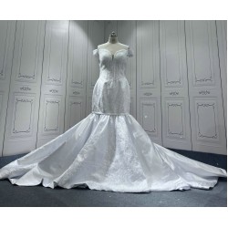 Off Shoulder Wedding Dresses Sweetheart Neck Beading Plus Size Bridal Gowns