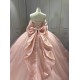 Off the Shoulder Pink Quinceanera Dresses Tulle 3D Flowers Appliques 15 Anos Sweetheart Vestido De 15 Customised With Bow