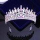 Pageant Purple Diadem Luxury Princess Crown Bridal Hair Jewelry Wedding Headpiece Queen Headdress Gold Women Party Prom Tiara Headband