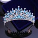 Pageant Purple Diadem Luxury Princess Crown Bridal Hair Jewelry Wedding Headpiece Queen Headdress Gold Women Party Prom Tiara Headband