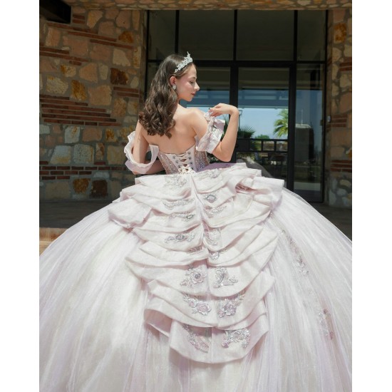 Pink Quinceanera Dresses V Neck Off Shoulder 2024 Ball Gown Princess Dress Lace Appliques Vestidos De 15 Anos With Bow