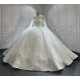 Princess Ball Gown Wedding Dresses Long Sleeves Crystal Wedding White Bride Dresses Sequin Vestidos De Novia