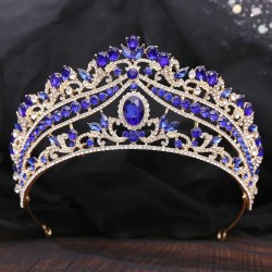 Princess Crystal Crown Rhinestone Tiara Bridal Red Wedding Ceremony Birthday Banquet Wedding Dress Head Jewelry