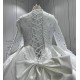 Princess Lace Long Sleeve Wedding Dress High Neck Bridal Dresses Black Girl Women Dress