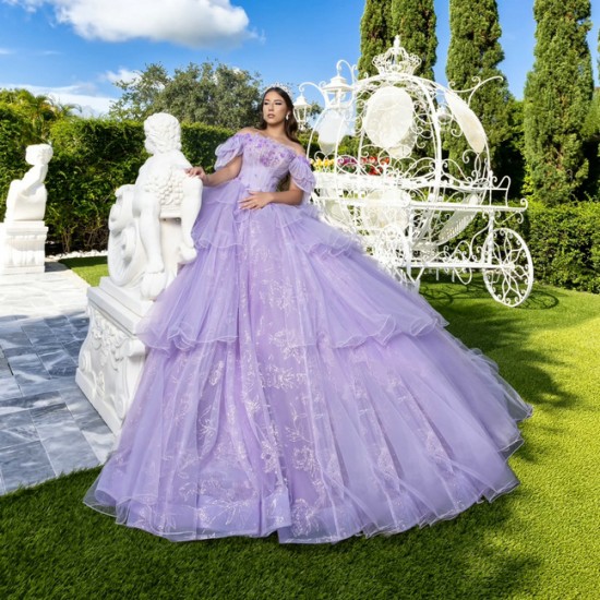 Princess Lavender uinceanera Dresses Off Shoulder Ball Gown Glitter Appliques Lace Beads Tull Sweet 15th Dress