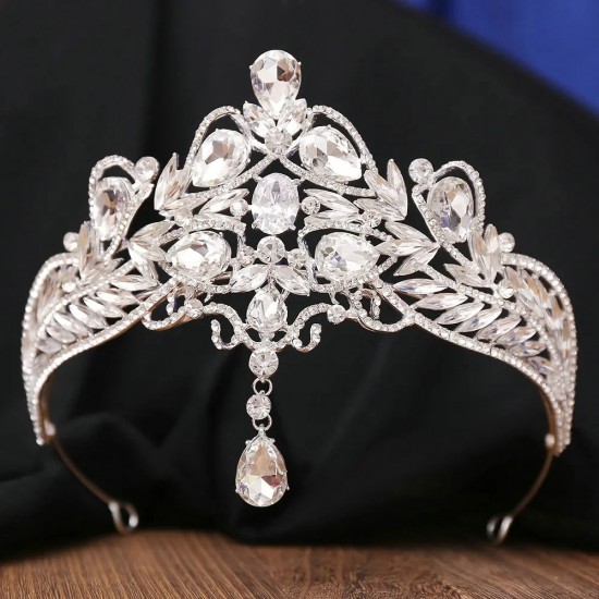 Princess Queen Baroque Crystal Crown for Bride Wedding Party Rhinestone Tiaras Hair Jewelry Gift Hair Accessories Women Diadem