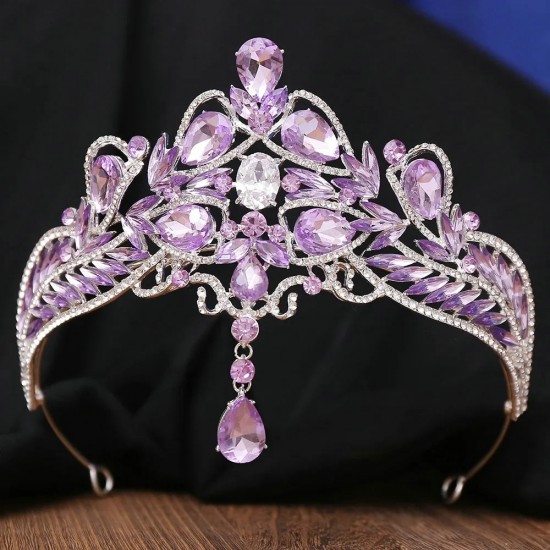 Princess Queen Baroque Crystal Crown for Bride Wedding Party Rhinestone Tiaras Hair Jewelry Gift Hair Accessories Women Diadem