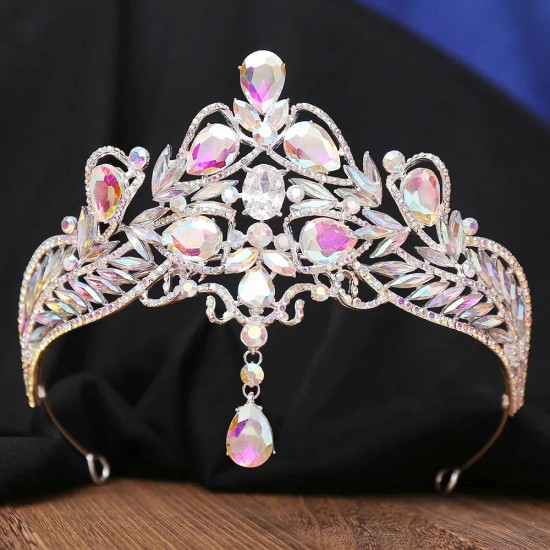 Princess Queen Baroque Crystal Crown for Bride Wedding Party Rhinestone Tiaras Hair Jewelry Gift Hair Accessories Women Diadem