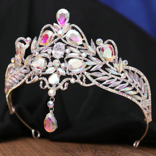 Princess Queen Baroque Crystal Crown for Bride Wedding Party Rhinestone Tiaras Hair Jewelry Gift Hair Accessories Women Diadem