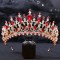 Princess Queen Bridal Crown Headwear Red Crystal Tiara For Women Wedding Crown Hair Dress Accessories Party Jewelry