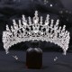 Princess Queen Bridal Crown Headwear Red Crystal Tiara For Women Wedding Crown Hair Dress Accessories Party Jewelry