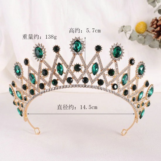 Princess Queen Bridal Red Crown Headwear Crystal Tiara For Women Wedding Crown Hair Dress Accessories Party Jewelry