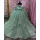 Princess Sage Green Quinceanera Dress Ball Gown Lace Applique Mexican Corset Sweet 16 Vestidos De 15 Anos