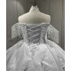 Princesse Ball Gown Wedding Dresses 2024 Halter Neck Appliques Bridal Gowns Sweep Train Vestido De Noiva