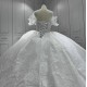 Puff Sleeve Ball Gown Wedding Dress 2024 Lace Appliques Bride Dresses Women Vestidos De Novia