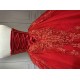 Red Quinceanera Dresses Ruffled Princess Girls Ball Gown Strapless Vestidos De 15 Anos