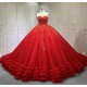 Red Quinceanera Dresses Ruffled Princess Girls Ball Gown Strapless Vestidos De 15 Anos