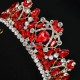 Rhinestone Red Silver Color Tiaras And Crown For Wedding Bride Party Crystal Diadems Head Ornament Fashion Accessories Headdress