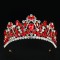 Rhinestone Red Silver Color Tiaras And Crown For Wedding Bride Party Crystal Diadems Head Ornament Fashion Accessories Headdress