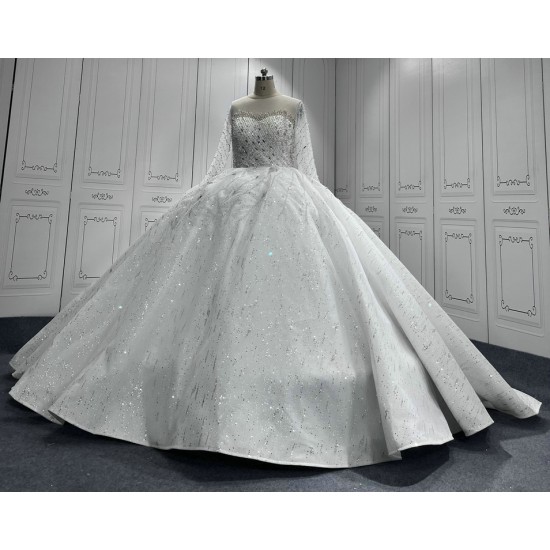 Robe De Mariee Ball Gown Wedding Dresses Sweetheart Tulle Long Sleeve Bridal Dress Vestido De Novia 2024