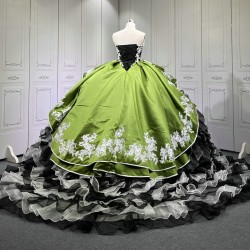 Ruffled Multi Ball Gown Quinceanera Dress 2024 Princess Lace Appliques Sweet 16 Vestidos De 15 Anos