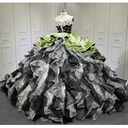 Ruffled Multi Ball Gown Quinceanera Dress 2024 Princess Lace Appliques Sweet 16 Vestidos De 15 Anos