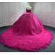 Ruffled Sweetheart Hot Pink Quinceanera Dress 2024 Spaghetti Straps Party Sweet 16 Ball Gown Graduation Prom Gowns