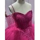 Ruffled Sweetheart Hot Pink Quinceanera Dress 2024 Spaghetti Straps Party Sweet 16 Ball Gown Graduation Prom Gowns