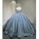 Sea Blue Quinceanera Gown Long Sleeve Vestidos De 15 Anos Custom Made Sweet 15 Gowns With Cape