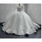 Sequin Long Sleeve Wedding Dresses V Neck Custom Bridal Gowns Backless White Ivory Vestidos De Noiva