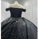 Sequin Quinceanera Dresses for 15 Anos Off Shoulder Sweet 15 Gowns 3D Flowers Vestidos De 15 Anos