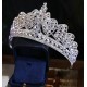 Silver Color Tiaras And Crowns For Rhinestone Head Ornaments Fashion Accessories Gift Wedding Bride Party Luxury Crystal Diadems 