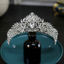 Silver Color Tiaras And Crowns For Wedding Bride Party Luxury Crystal Diadems Rhinestone Head Ornaments Fashion Accessories Gift