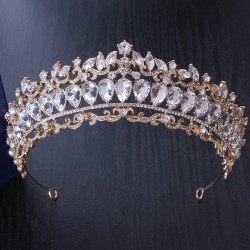 Silver Color Wedding Headband Crystal Bridal Crowns and Tiaras Hair Jewelry Accessories Women Rhinestone Headwear Queen Diadem