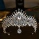 Silver Color Wedding Tiara Crystal Rhinestone Luxury Fashion Bridal Crown Diadem Headband Hair Accessories Headdress Head Jewelr