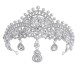 Silver Color Wedding Tiara Crystal Rhinestone Luxury Fashion Bridal Crown Diadem Headband Hair Accessories Headdress Head Jewelr