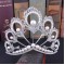 SilverColor Peacock Feather Crown Round Pearl Tiara Rhinestone Miss Universe Pageant Prom Crowns Big Diadem Bridal Wedding Party