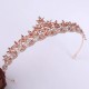 Simple Headdress Leaf Encrusted Crystal Crown Bridal Wedding Small Hairband Pageant Prom Rhinestone Tiara Accessories