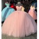 Sleeveless Pink Quinceanera Dresses Ball Gown Sweetheart Neck Tulle Sequin Party Sweet 16 Dress