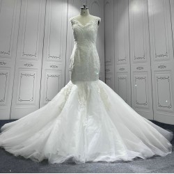 Sleeveless Wedding Dresses V Neck Mermaid Bridal Dress Lace Appliques Vestidos De Noiva 2024