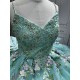 Spaghetti Strap Aqua Blue Quinceanera Dresses Flowers Appliques Sweetheart Ball Gowns Princess Vestidos De 15 Anos