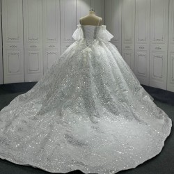 Spaghetti Strap Wedding Dress 2024 Customized Plus Size Sequin Bridal Wedding Gowns