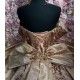 Sparkly Rose Gold Quinceanera Dresses For 16th Year Girls Sweetheart Neck Customized 15 Party Gown Vestidos De XV Anos