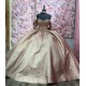 Sparkly Rose Gold Quinceanera Dresses For 16th Year Girls Sweetheart Neck Customized 15 Party Gown Vestidos De XV Anos