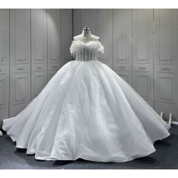 Strapless Wedding Dresses Sleeveless Bride Dresses Pearl vestidos de novia robe de mariee