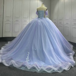 Sweetheart Lavender Quinceanera Dresses for Girls Appliques Off The Shoulder Ball Gown Vestidos De Baile Customised