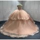 Sweetheart Neck Pink Quinceanera Dress Sleeveless Vestidos De 15 Anos Girls Ball Gown Sweet 16 Dresses