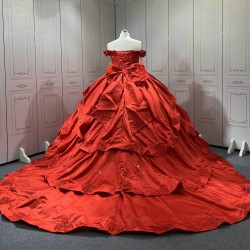 Sweetheart Neck Red Quinceanera Dresses for 15 Anos Off The Shoulder Ball Gown Tulle Floor Length Girl Women Dress