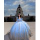 Sweetheart Neck Sky Blue Quinceanera Dress 2024 Formal Vestidos De 15 Anos Sequin Cocktail Dresses